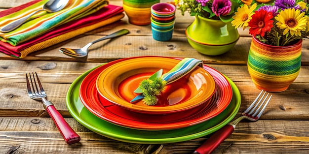 Zestaw talerzy z potrawami